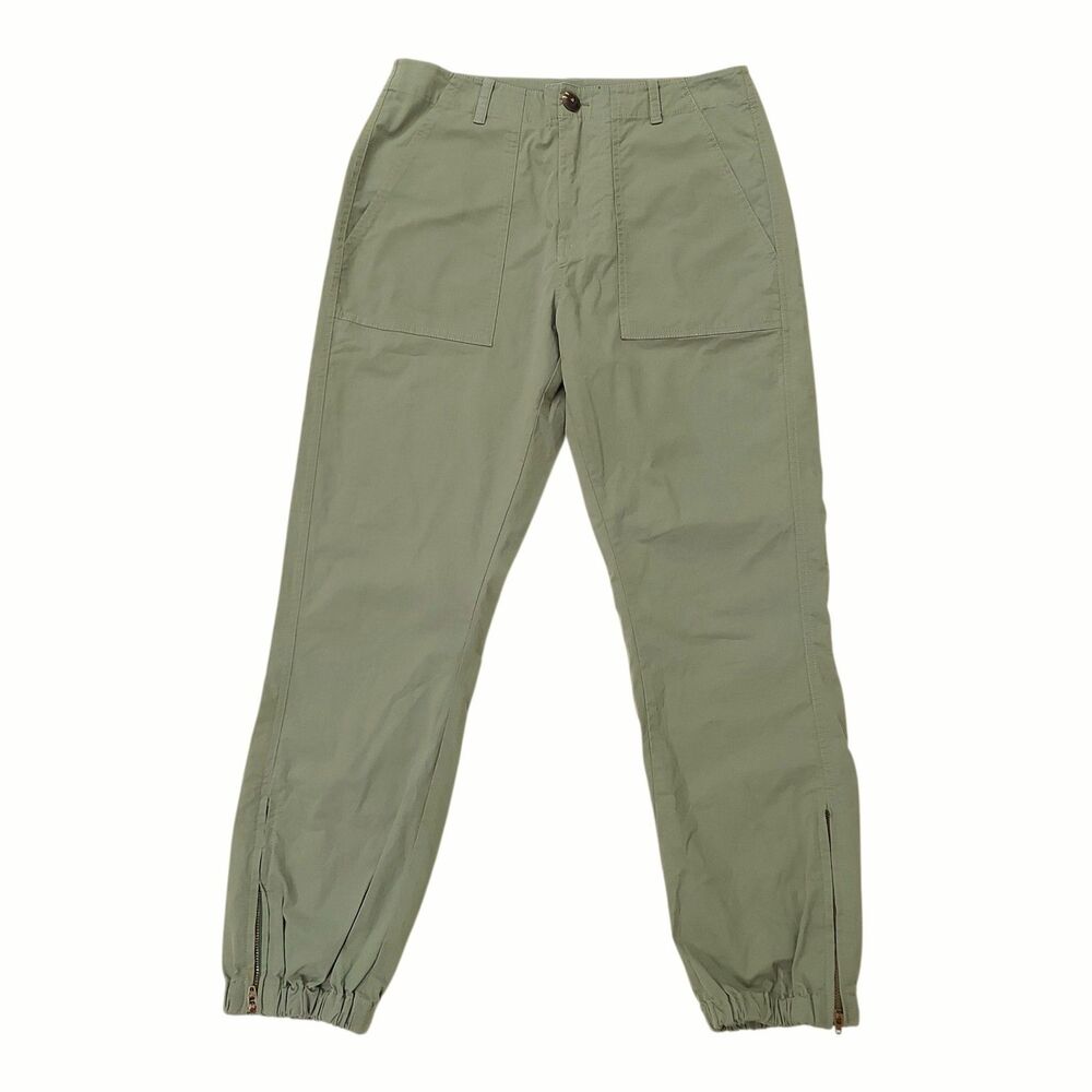 Grayers Joggers Pants Womens Small Green Stretch Ankle Zip Workout Running